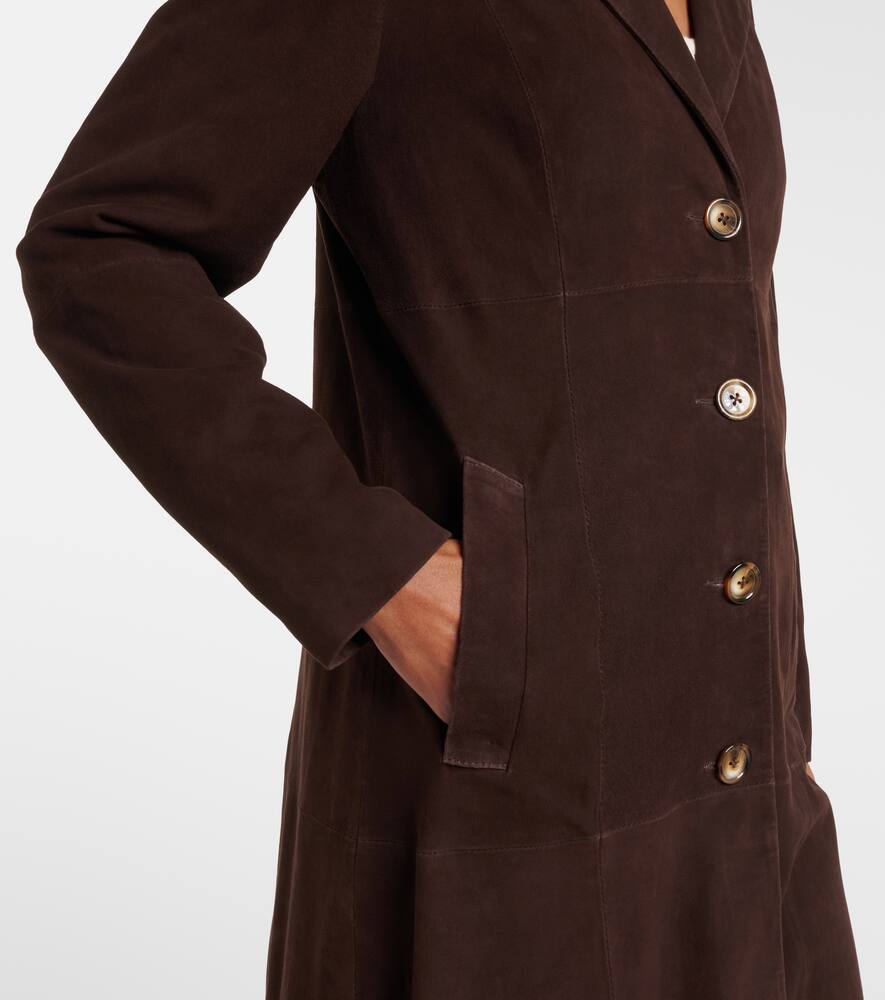 Shop Rixo London Astraea Suede Coat In Brown