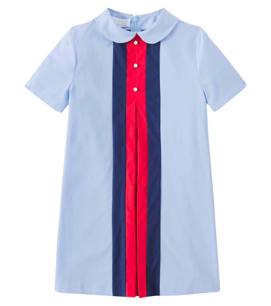 Gucci Cotton Poplin Dress In Baby Blue