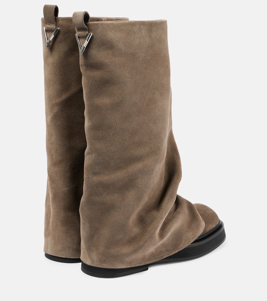 Shop Attico Robin Suede Knee-high Boots In Brown