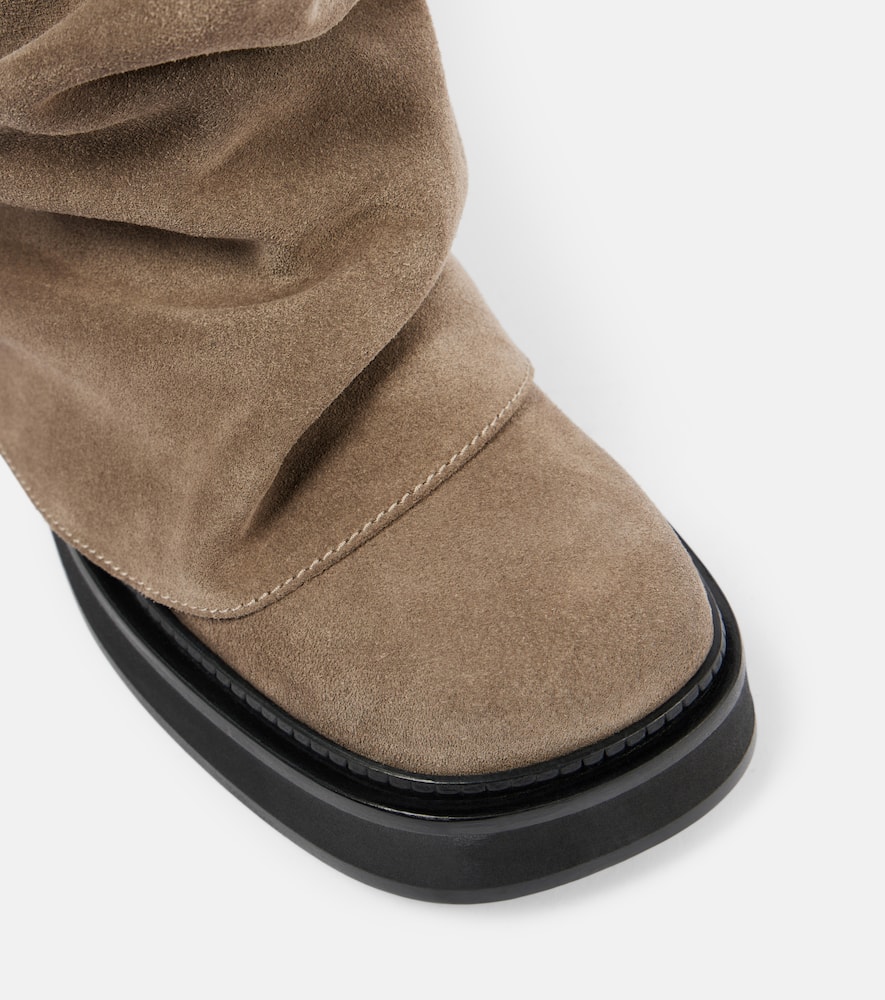 Shop Attico Robin Suede Knee-high Boots In Brown