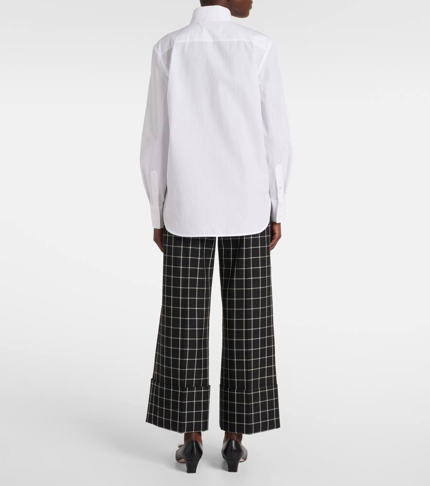 Valentino Tailored White Cotton Shirt With Decorative Buttons In White
