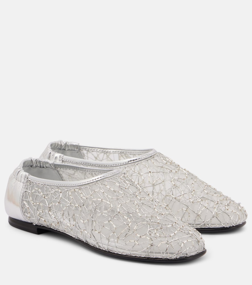 Eden metallic lace ballet flats