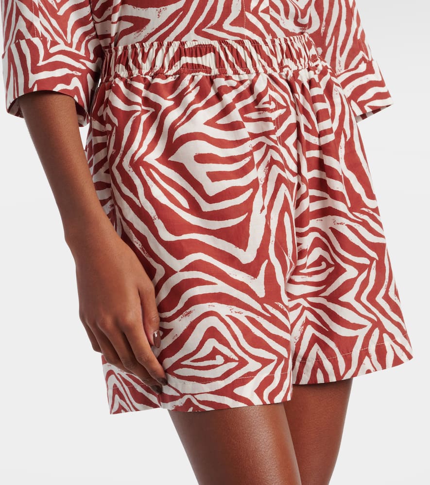 Shop Brunello Cucinelli Cotton And Silk Shorts In Red