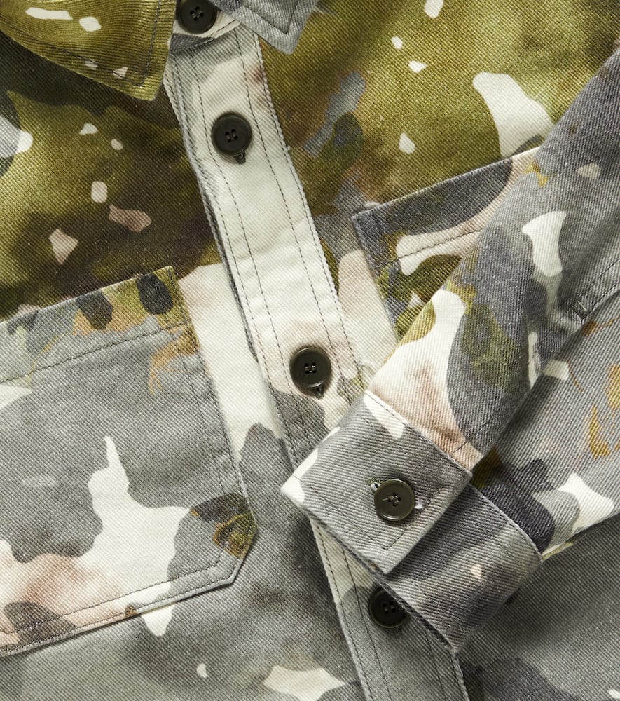 Il Gufo Camouflage Cotton-blend Twill Jacket In Dark Green