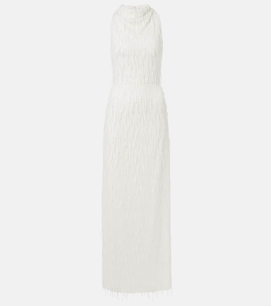 Bridal sequined halterneck gown
