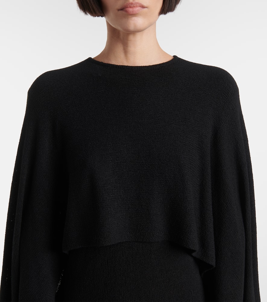 Totême Draped Silk Top In Black
