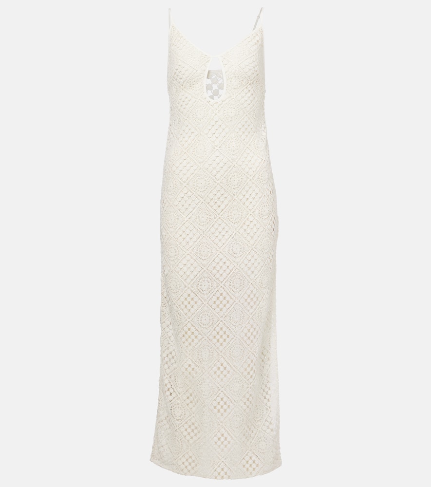 SIR Rayure crochet cotton maxi dress