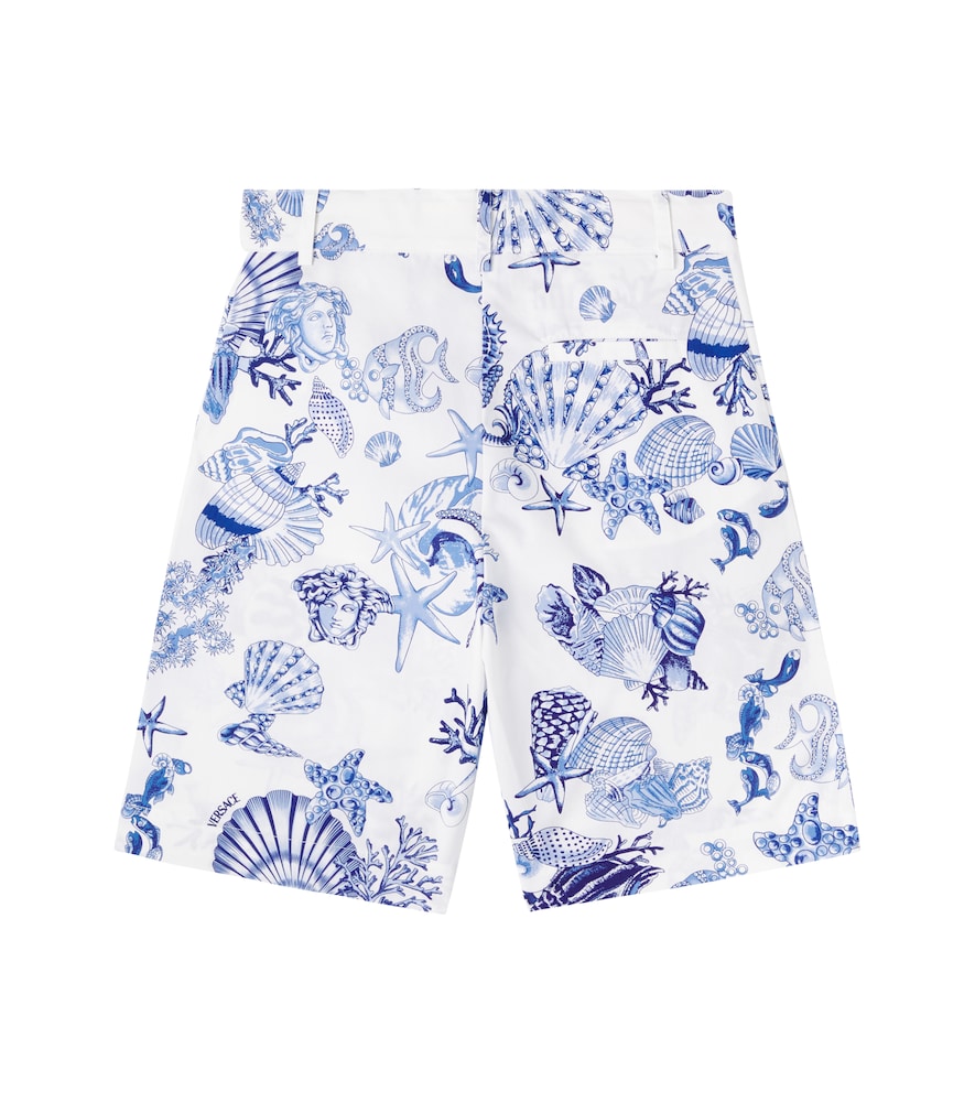  Versace Kids Versace Kids Coral Theatre Cotton Poplin Shorts 