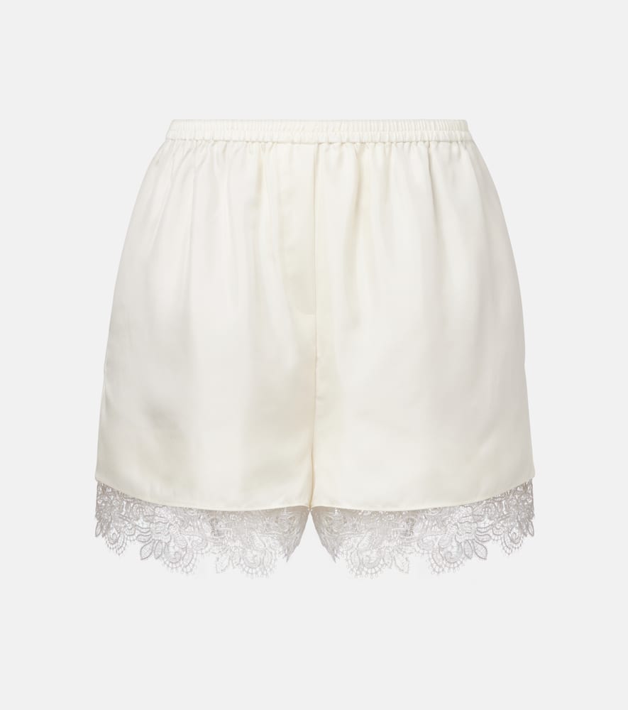 Róhe Lace-trimmed silk shorts