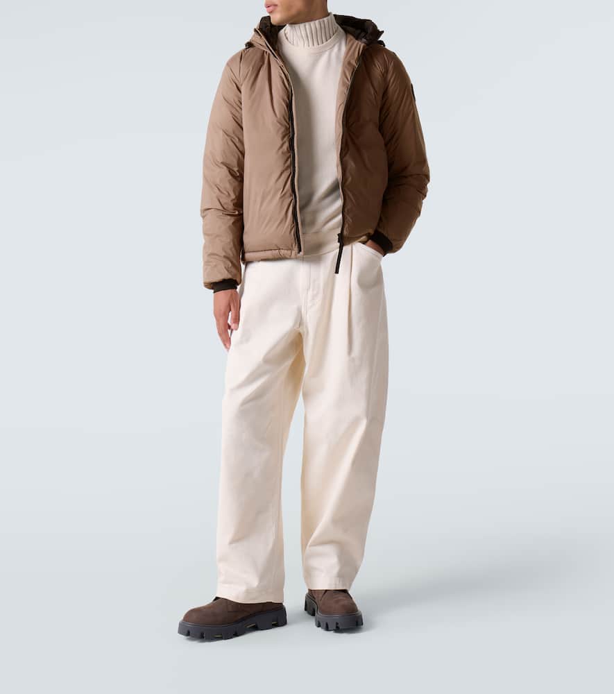 Canada Goose Lodge Hooded Down Jacket In Brown