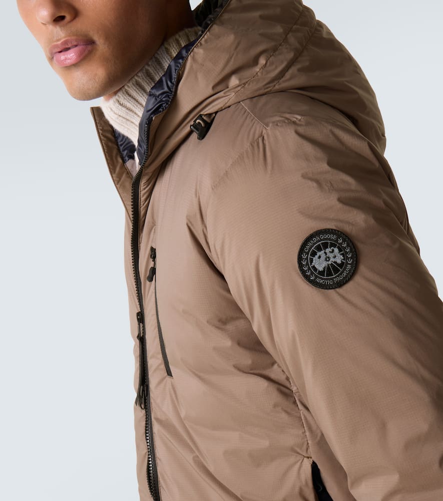 Canada Goose Lodge Hooded Down Jacket In Brown