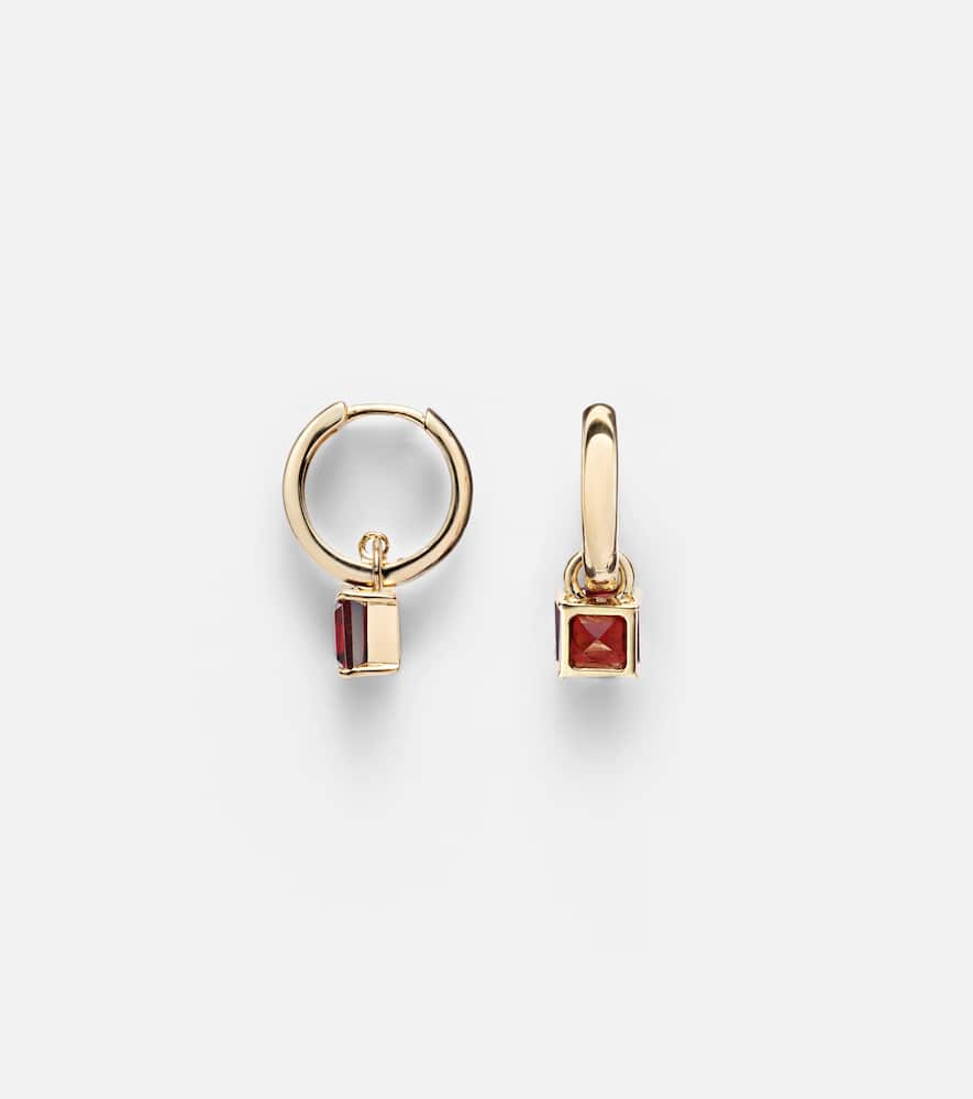 Stone And Strand 10kt Gold Earrings With Garnets In Gold