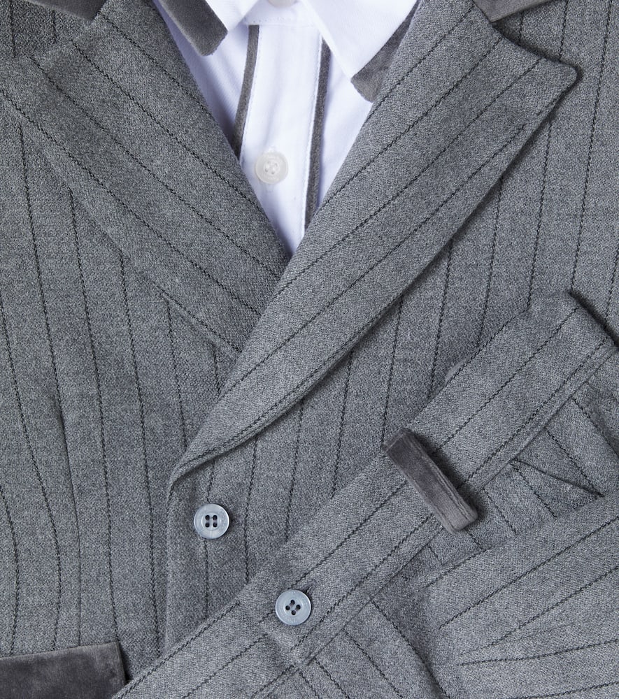 Patachou Cotton Blazer, Shirt, And Shorts Set In Gray