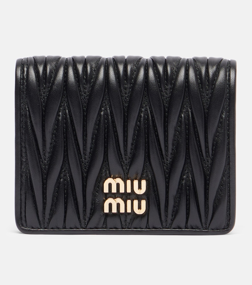 Miu Miu Logo matelassé leather wallet