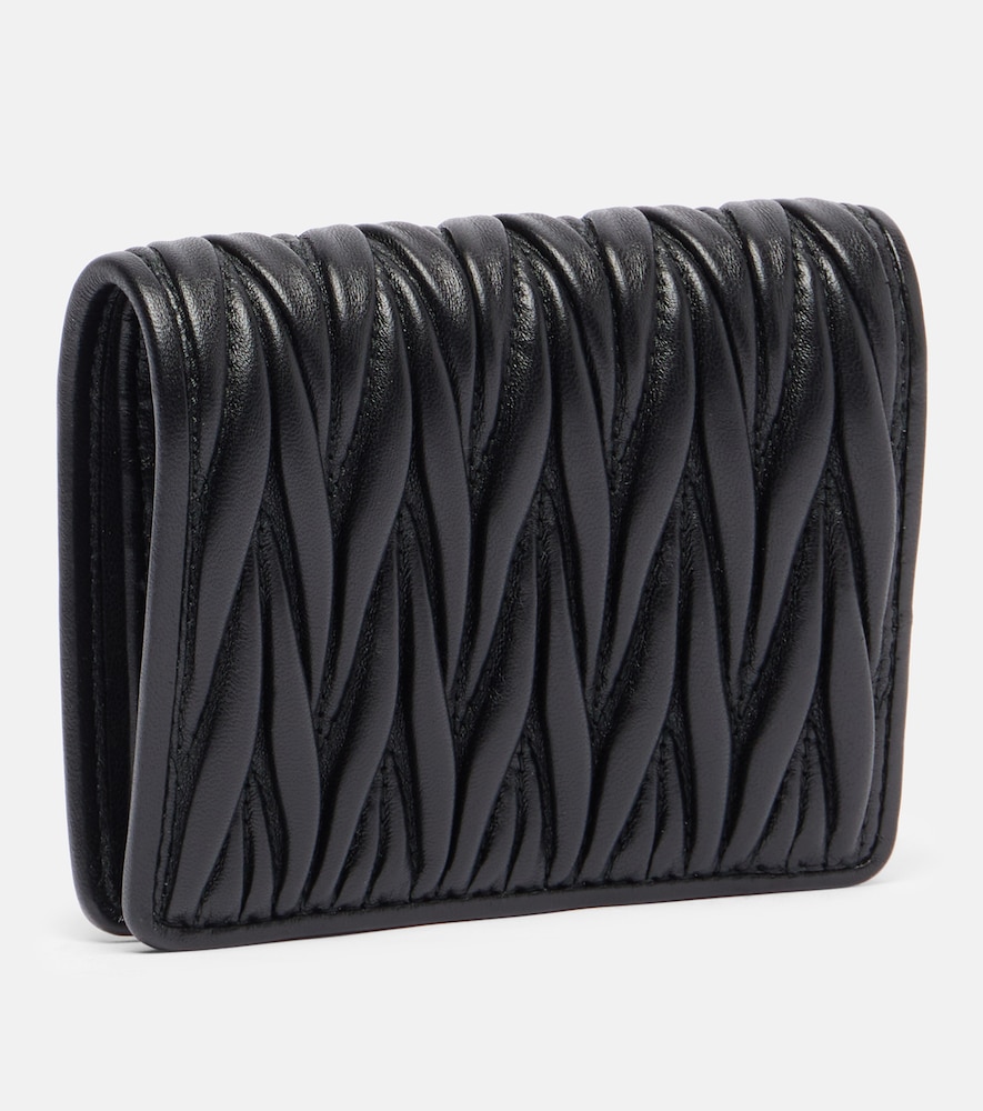  Miu Miu Miu Miu Logo Matelasse Leather Wallet 