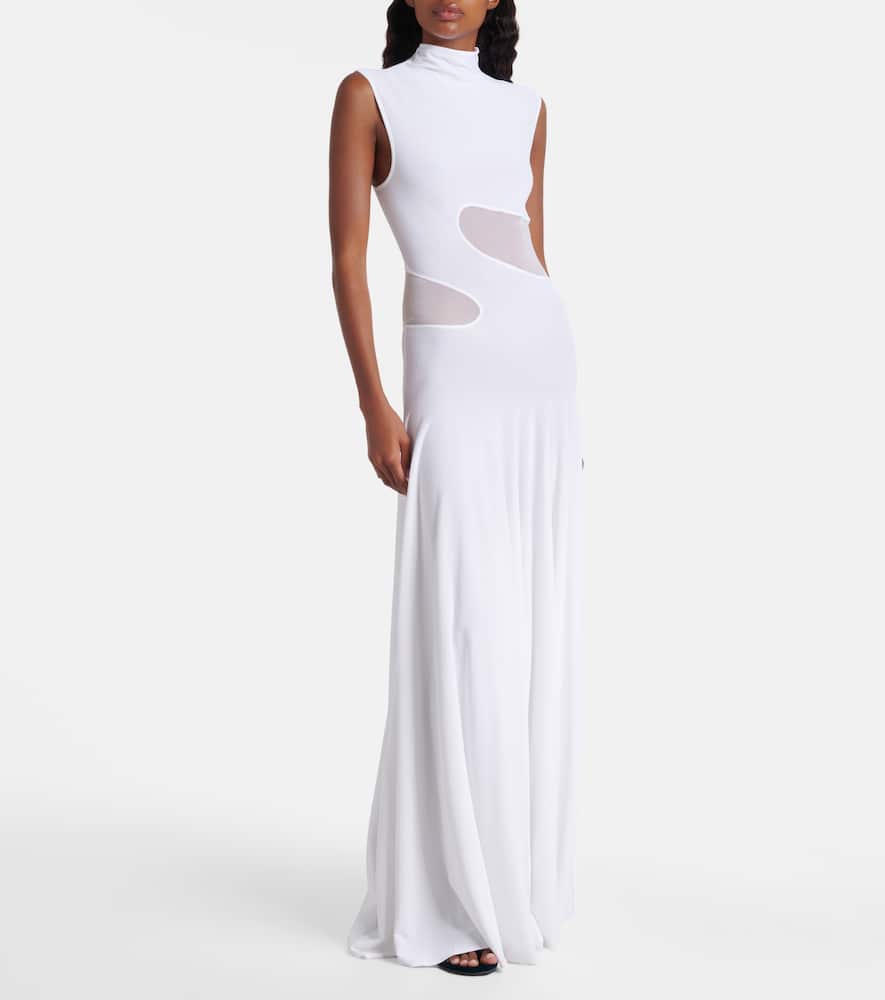 Alaïa Knitted Dress In A Shaped Shape In White