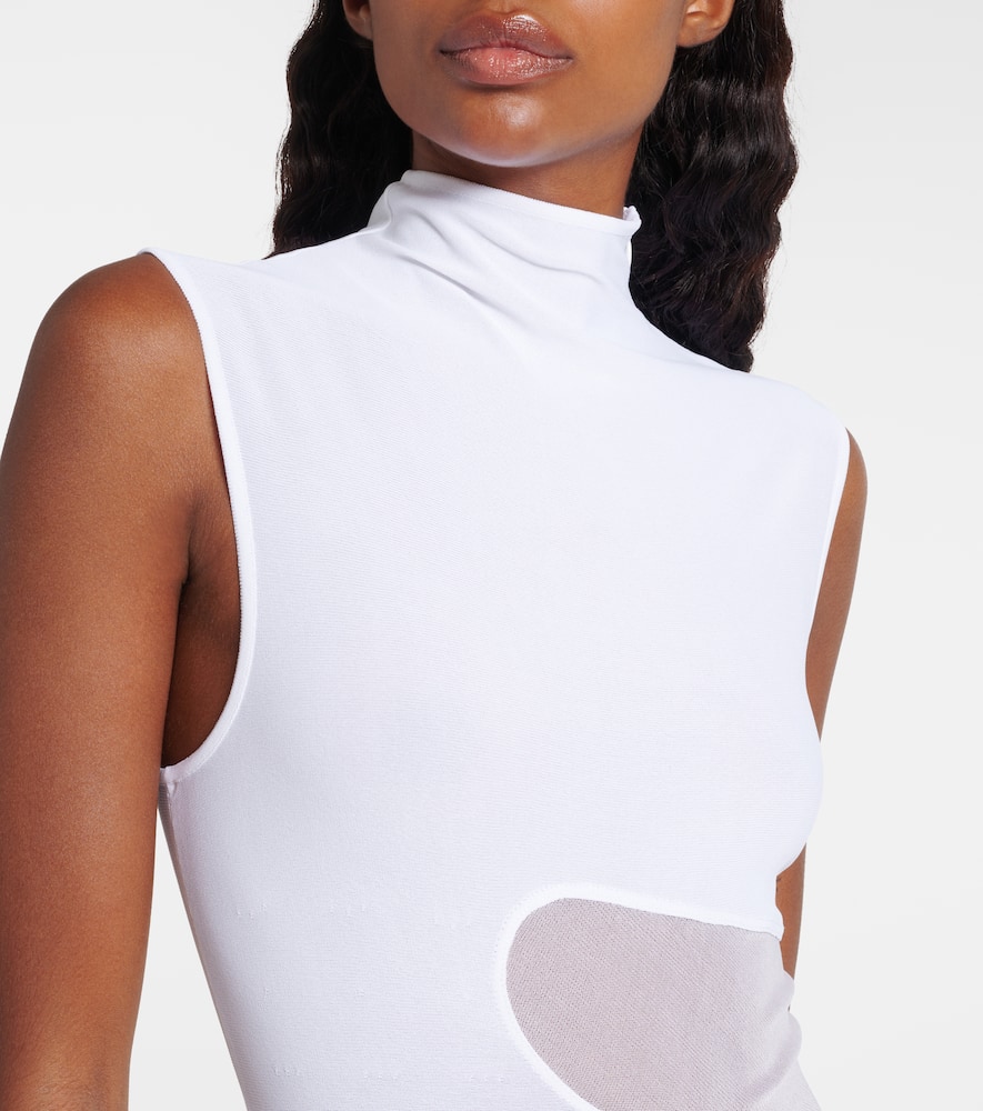 Alaïa Knitted Dress In A Shaped Shape In White