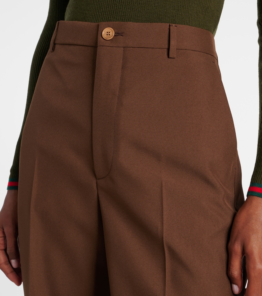 Gucci Women Brown Technical Panama Trousers In Brown