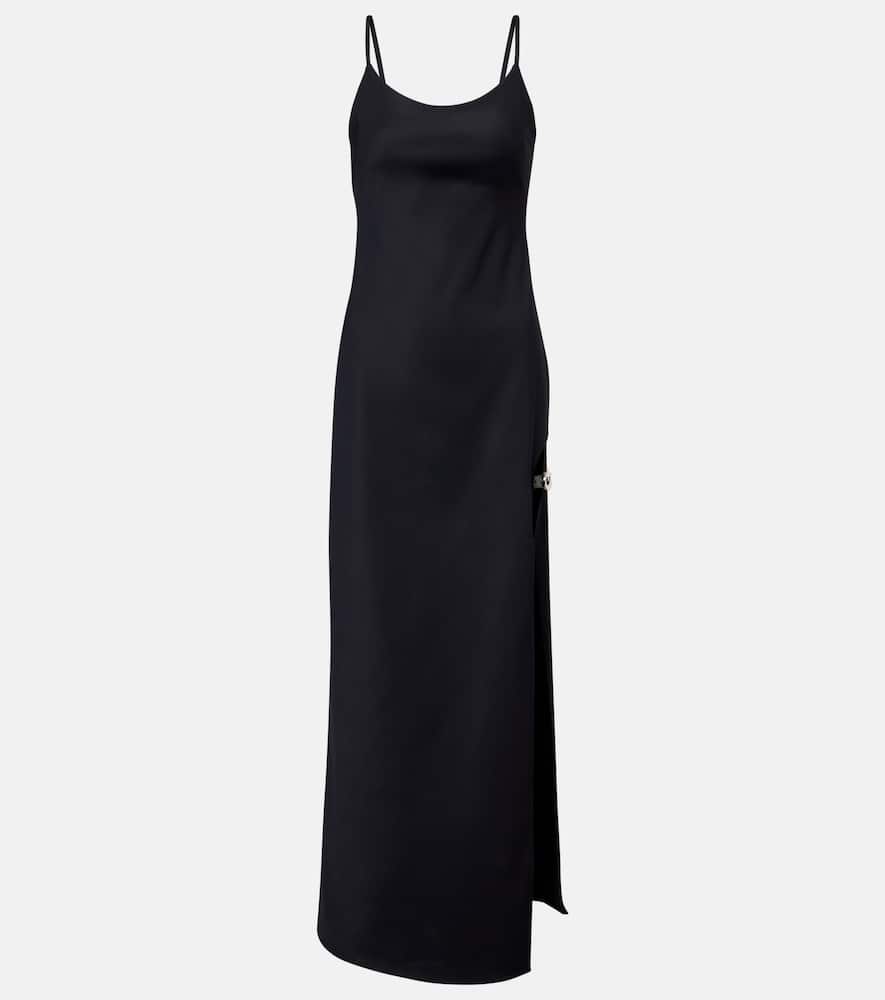 Coperni Garter Cotton-blend Jersey Maxi Dress In Black