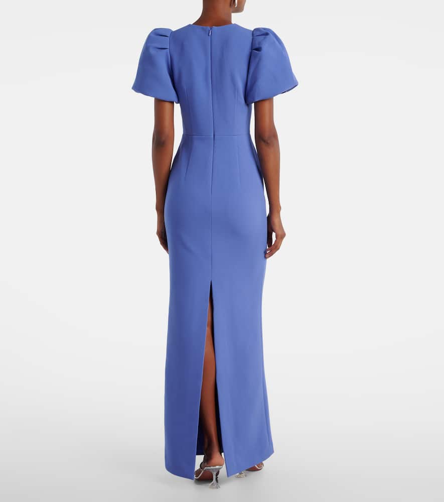 Rebecca Vallance Puff-sleeve Violetta Maxi Dress In Blue