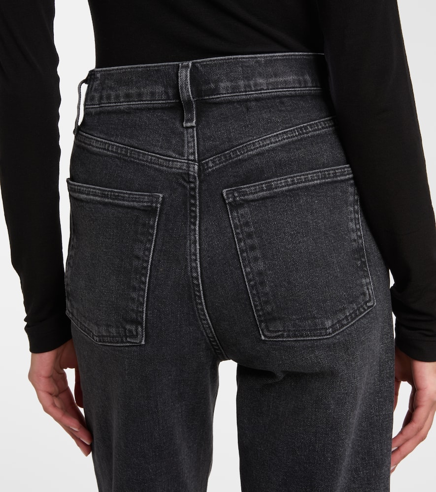 Agolde 90's Pinch Waist High-rise Straight Jeans In Gray