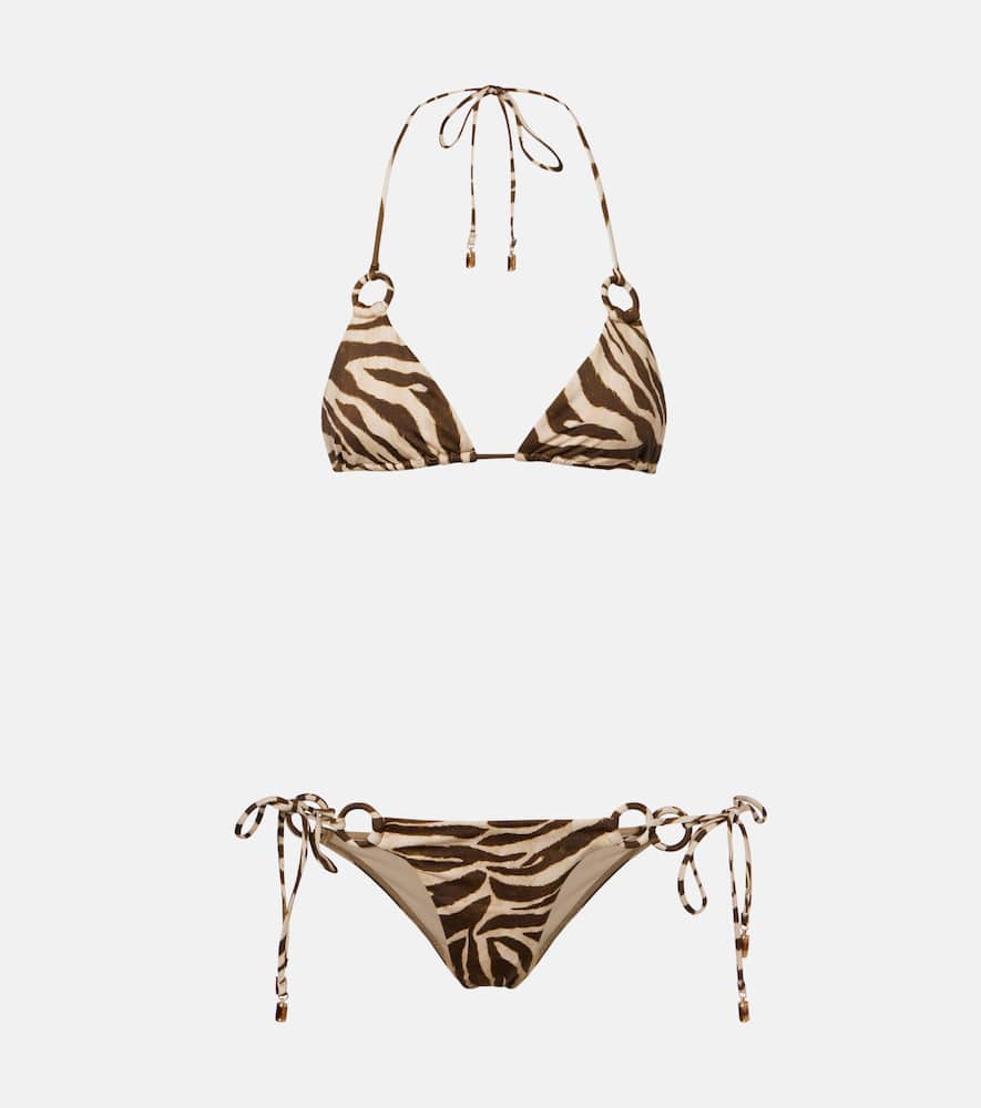 Zimmermann Wanderlust Printed Bikini In Animal Print