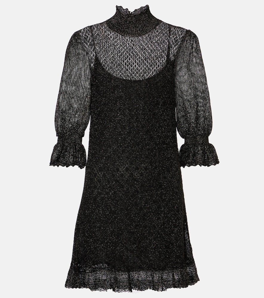 Chloe Chloé Ruffled lamé minidress