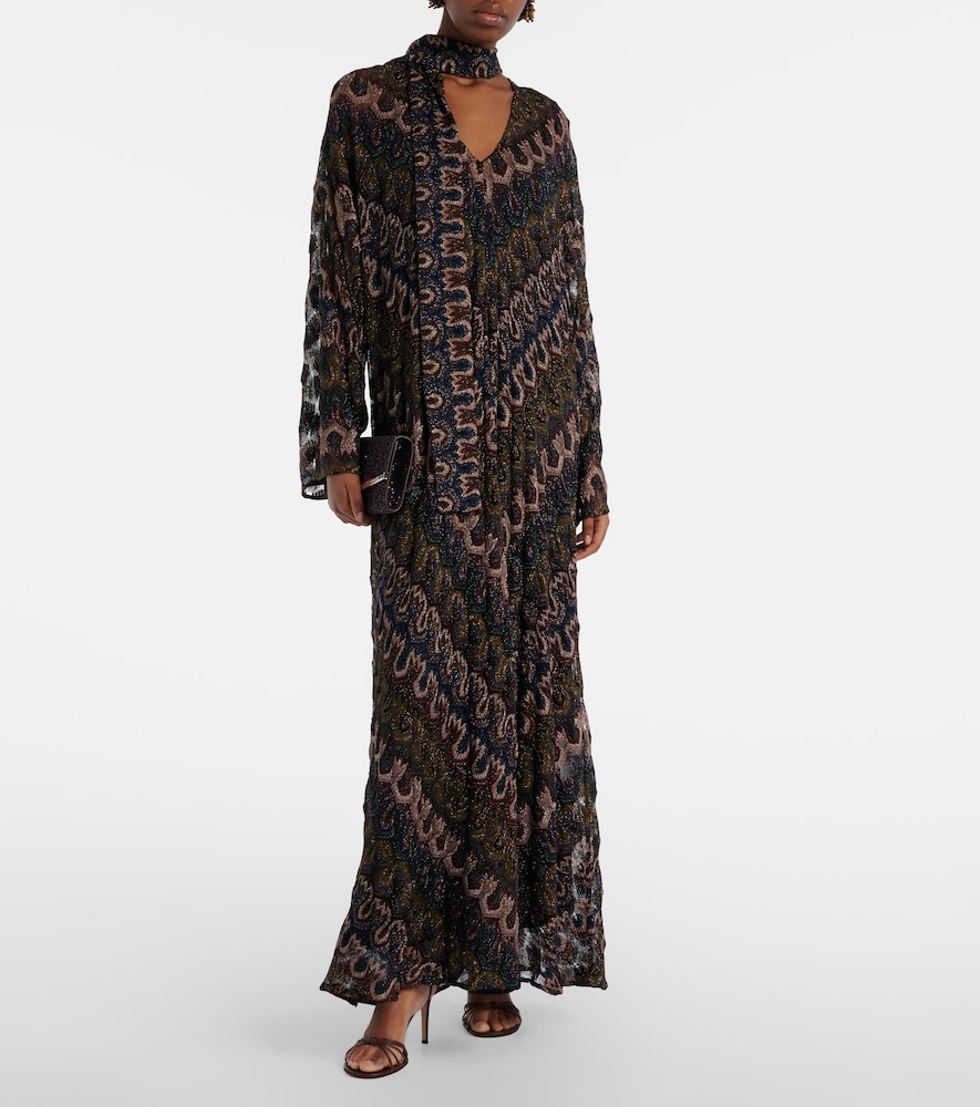 Missoni Chevron lamé maxi dress