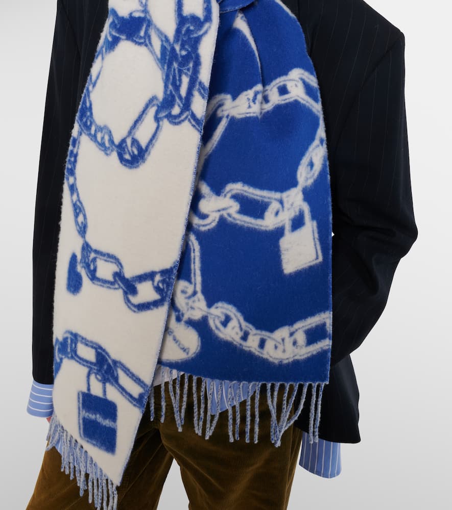 Acne Studios Wool and alpaca-blend jacquard scarf