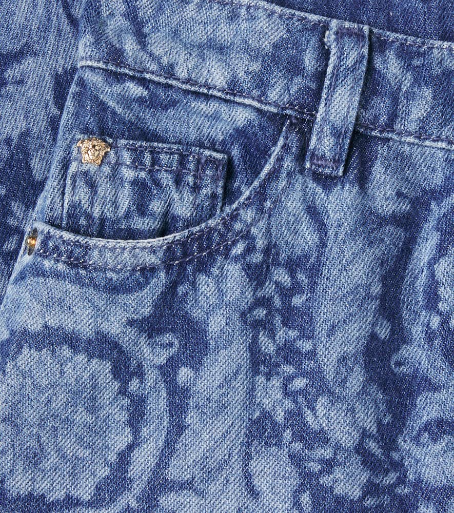 Versace Medallion-printed Jeans In Blue