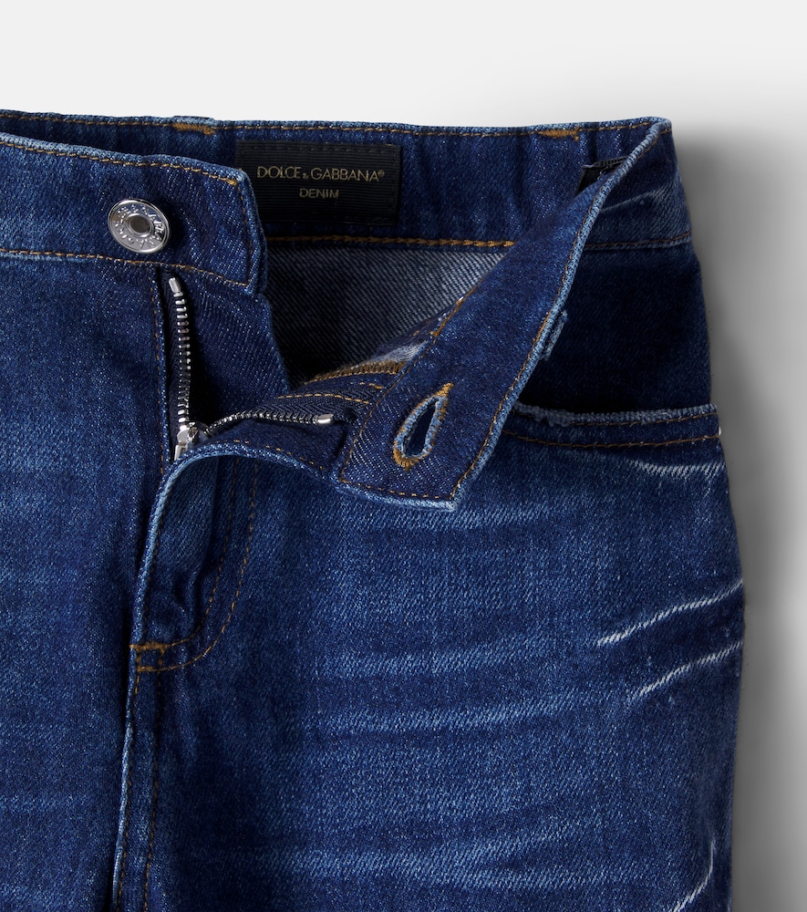  Dolce&gabbana Kids Dolce&gabbana Kids Logo Appliquã© Denim Shorts 