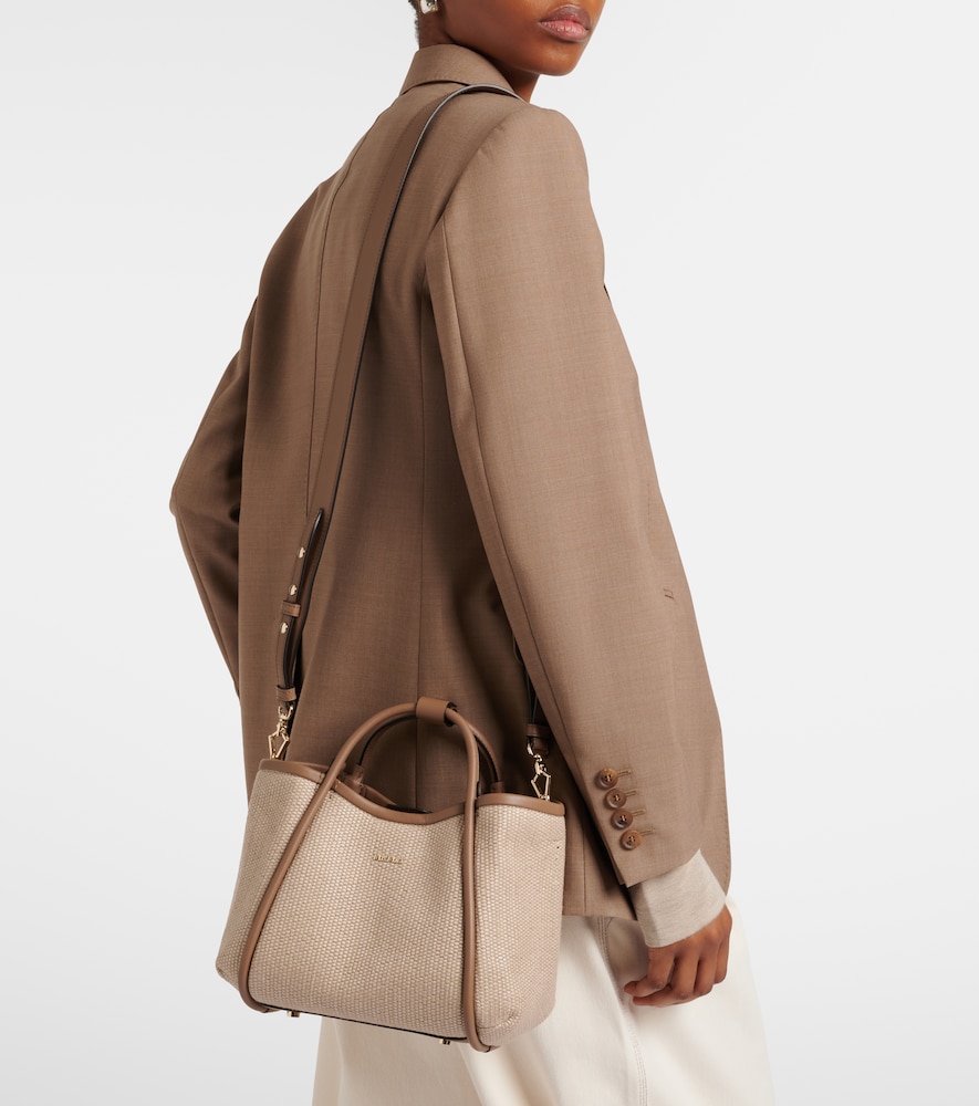 Max Mara Marin Small leather-trimmed top-handle bag