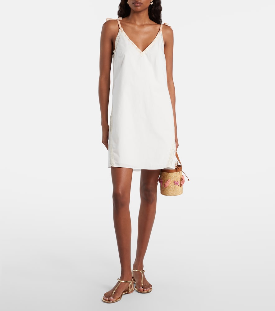 Posse Alma lace-trimmed cotton minidress