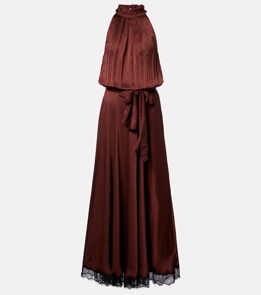 Poupette St Barth Nina halterneck satin maxi dress