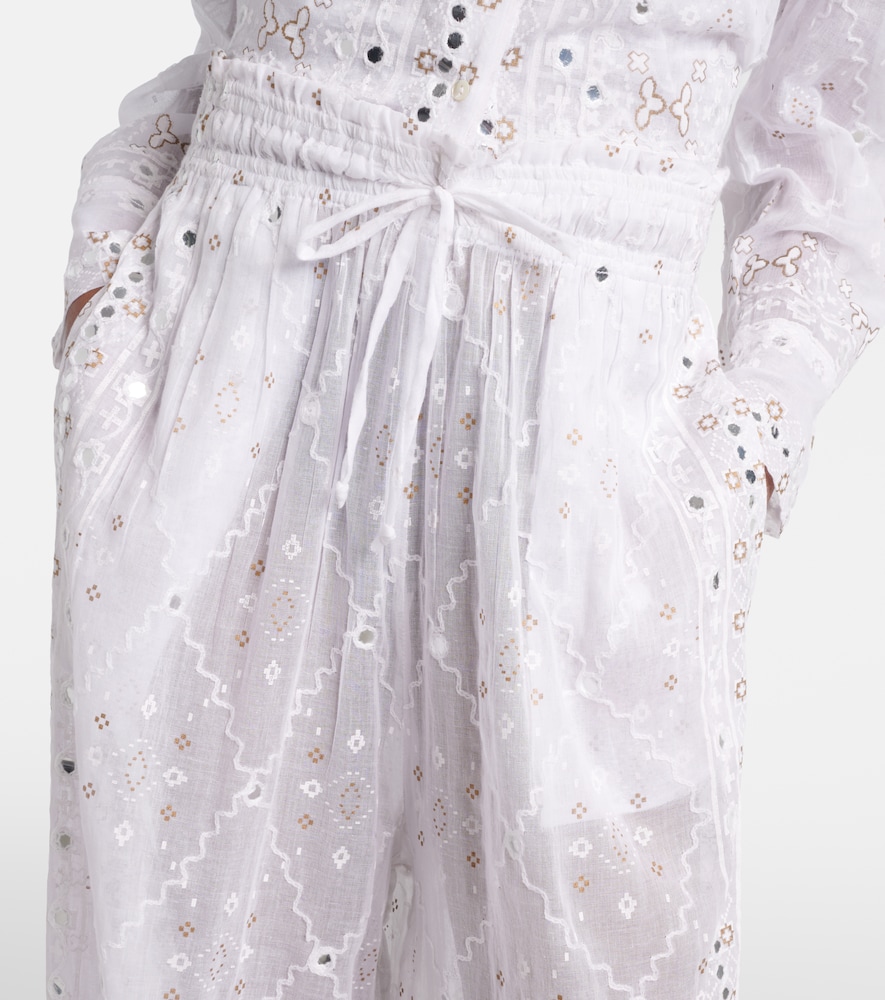 Juliet Dunn Juliet Dunn Embellished Cotton Wide-leg Pants 