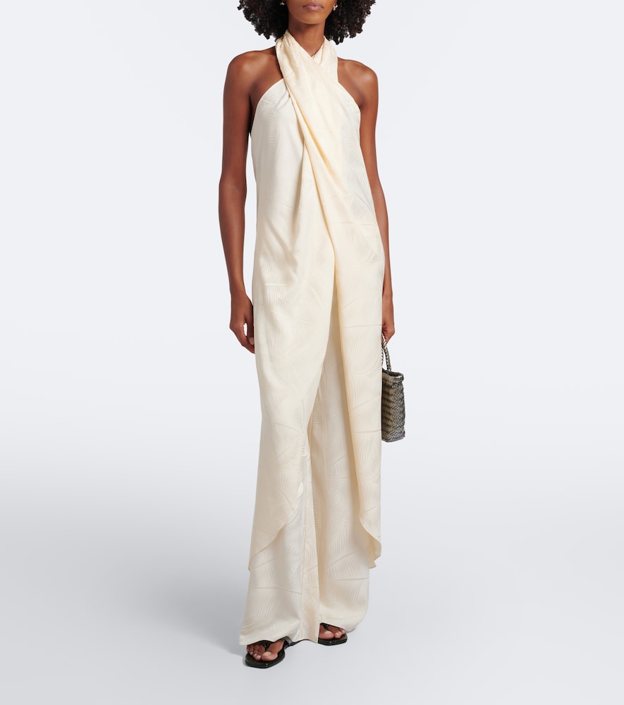 Silent Water Jacquard Halterneck Top