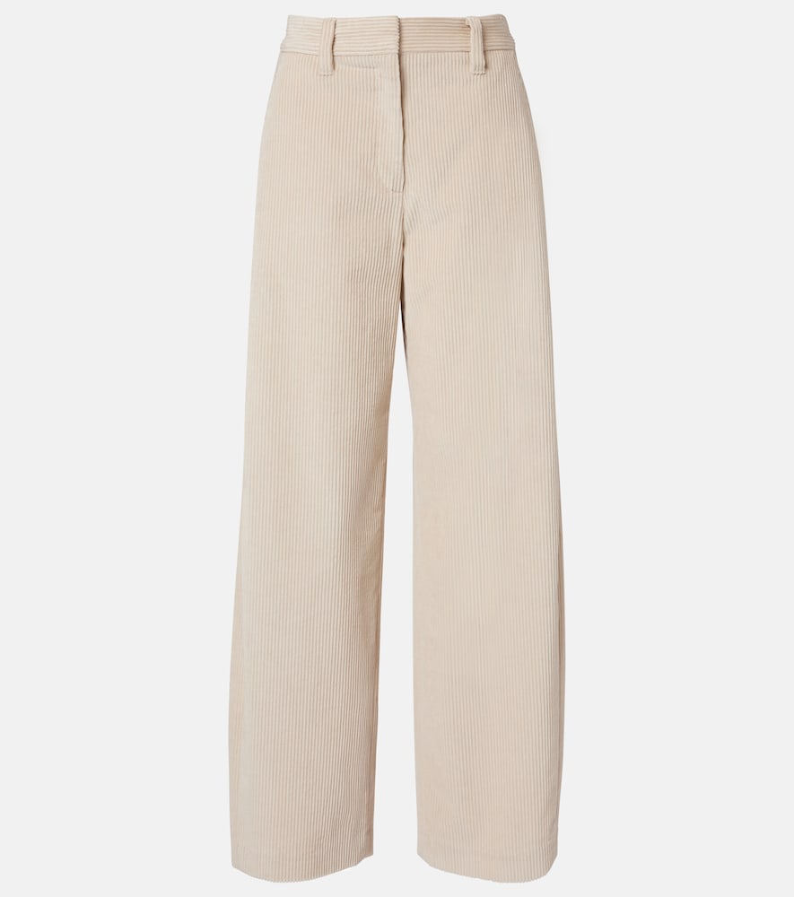 Brunello Cucinelli Women's White Cotton Corduroy Wide-Leg Pants UK Size 18 - Mytheresa