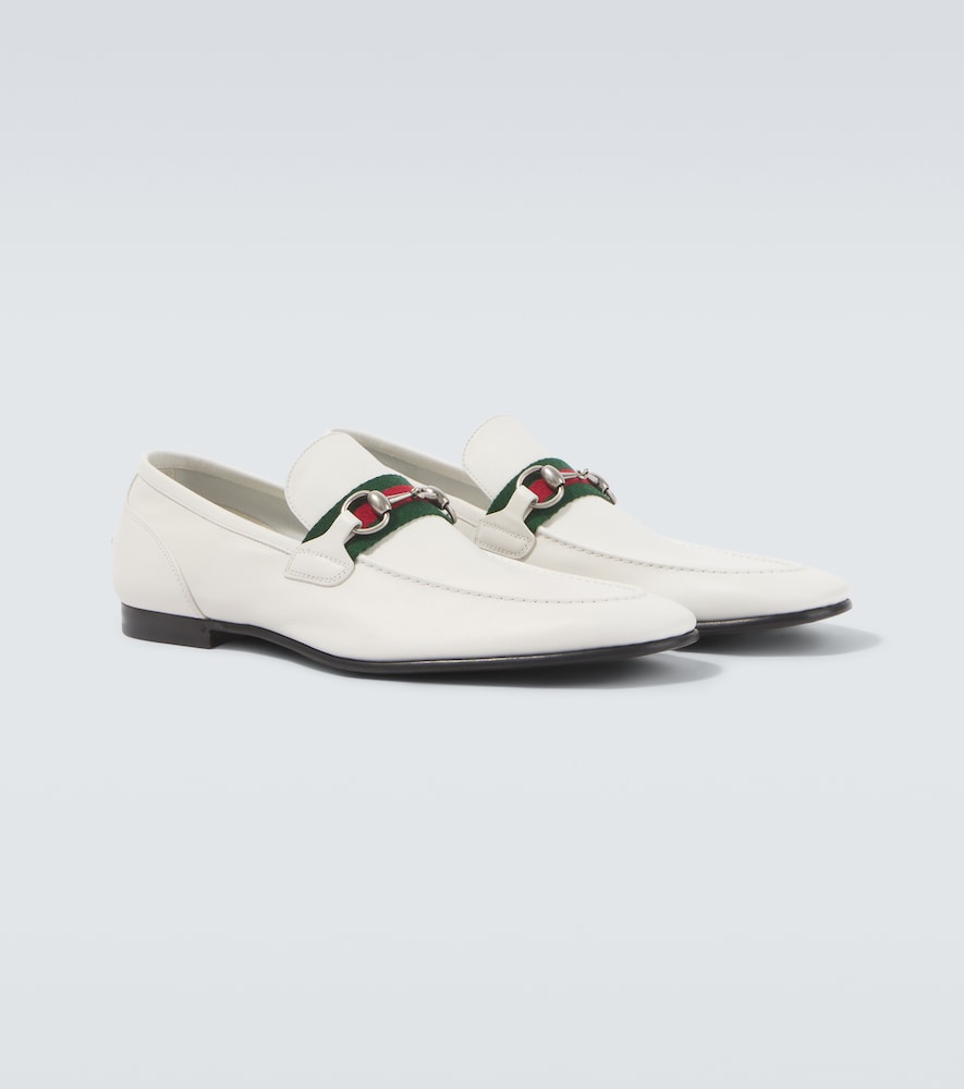 Gucci Men's White Como Horsebit Leather Loafers UK Size 10.5 - Mytheresa