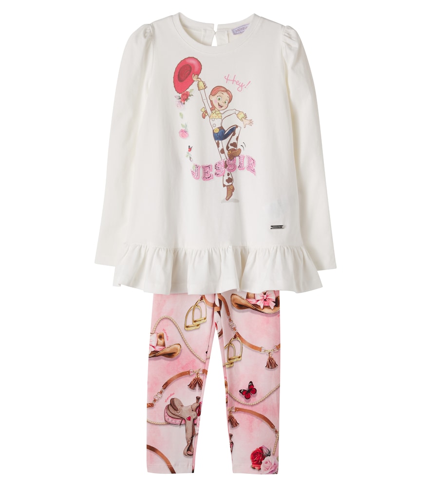 Set T-shirt e leggings in misto cotone