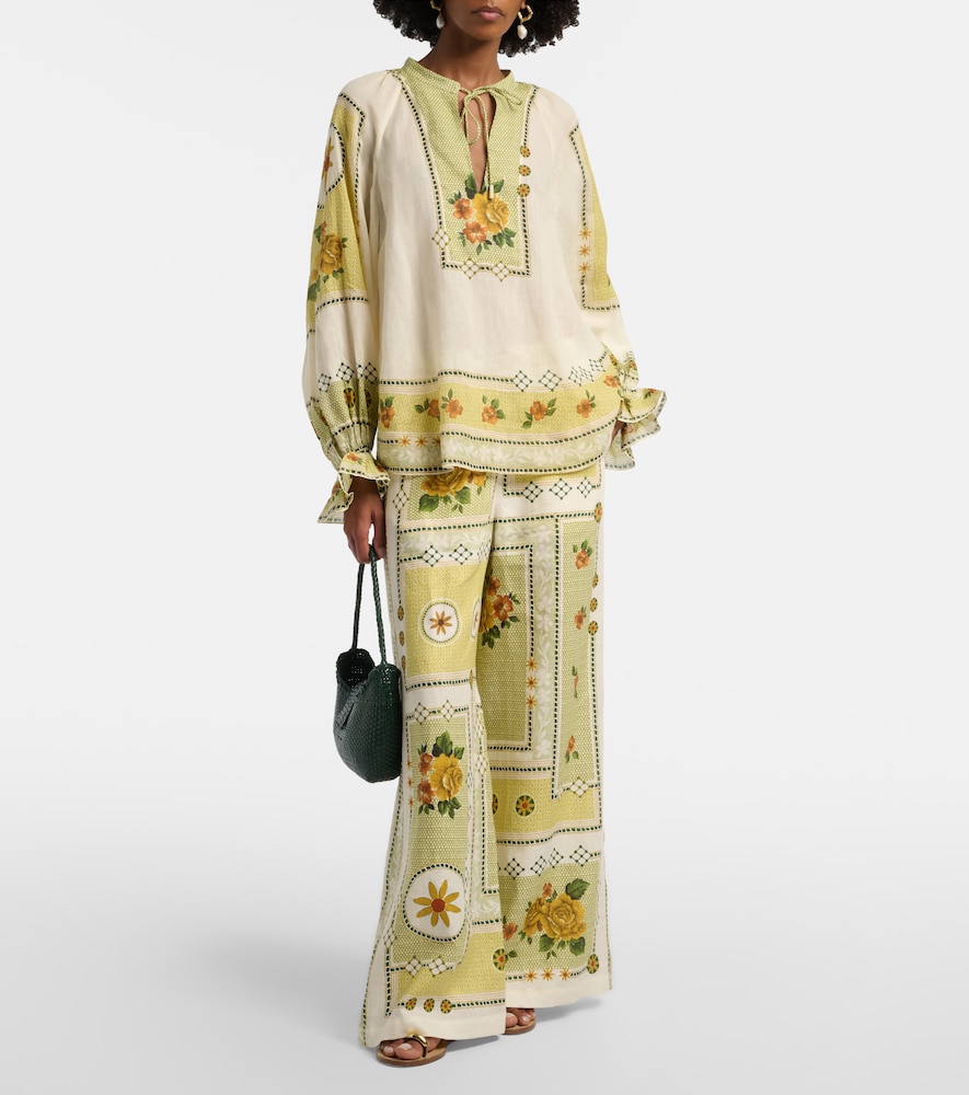 Alémais Dixie Printed Ramie Blouse