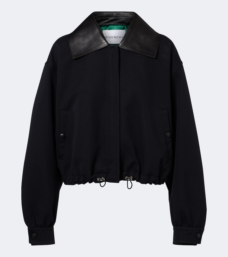 Jacke aus Baumwolle und Wolle mit Leder