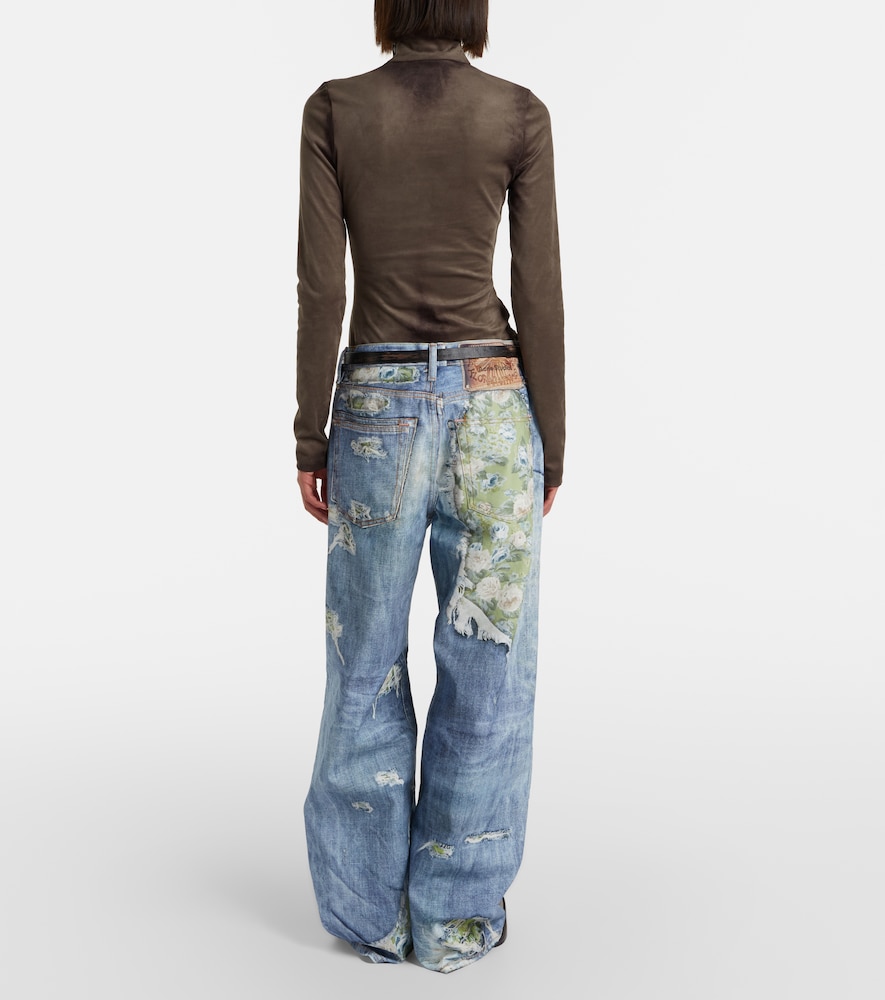  Acne Studios Acne Studios Printed Wide-leg Jeans 