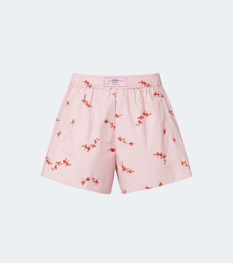 Shorts in misto cotone con stampa floreale