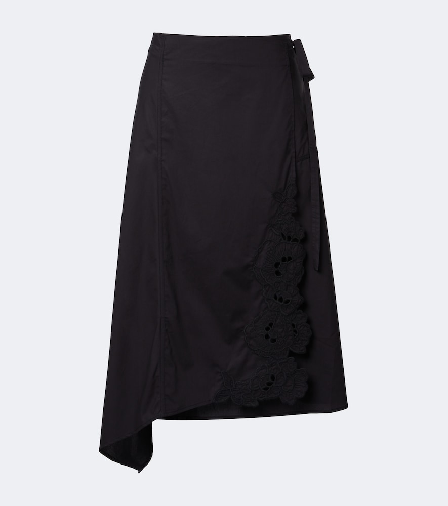 SIR Klara asymmetric cotton midi skirt