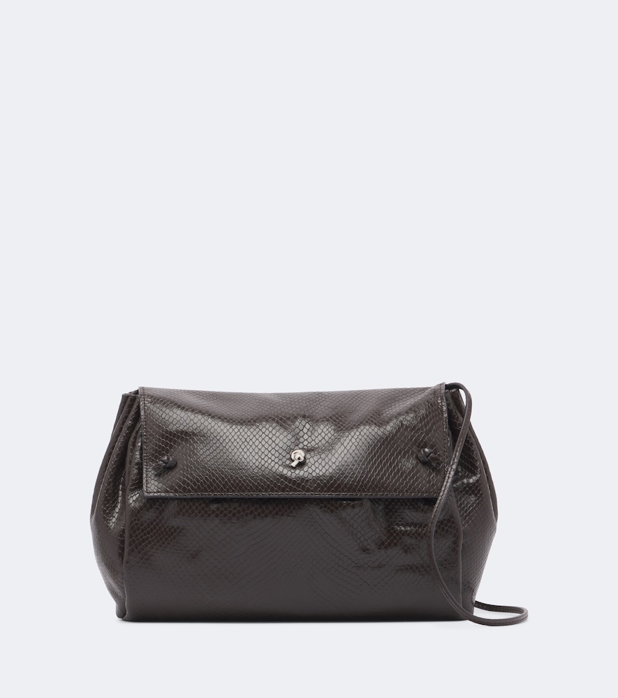 Clutch Cy in pelle effetto serpente