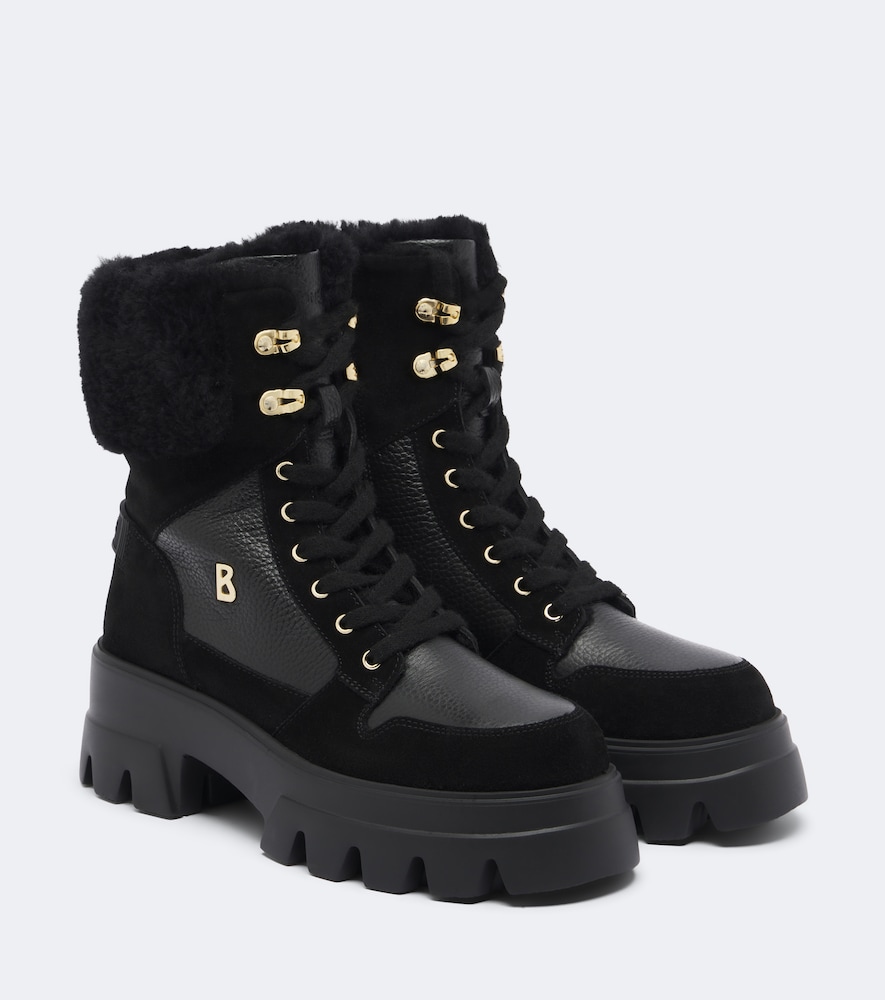 Sapporo Shearling-Lined Leather Lace-Up Boots