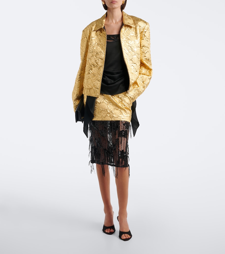 Paneled Cloqué Midi