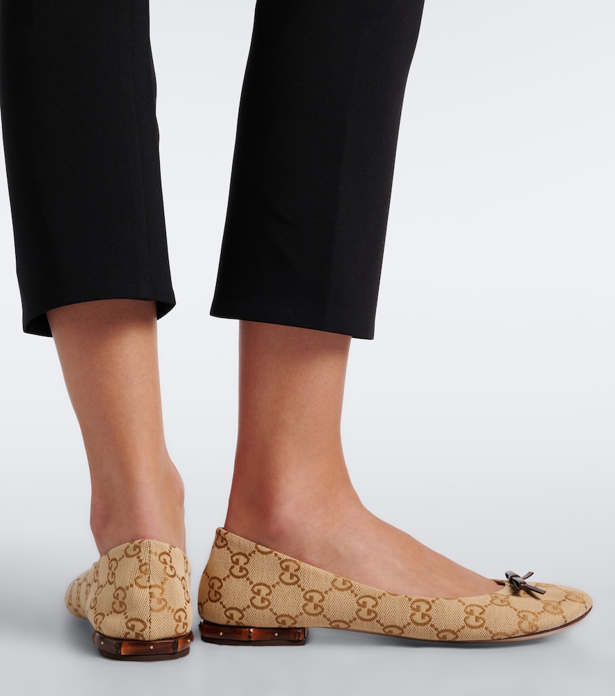 GG Canvas Ballet Flats