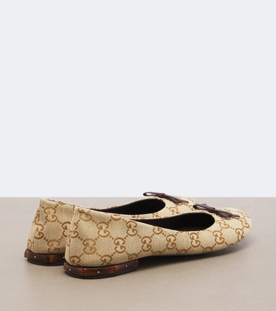 GG Canvas Ballet Flats