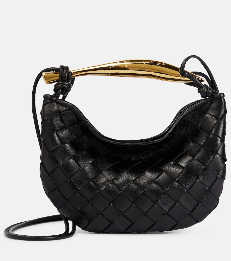 Bottega Veneta Black Mini Sardine Shoulder Bag In Black-m Brass